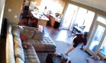 Lustiges Video - Vater beim Roundhouse-Kick-Training