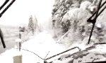 Zug wühlt sich durch den Winterwald