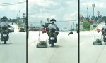 Schnittiges 6-rädriges Motorrad