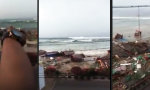 Der Tsunami trifft auf Indonesien