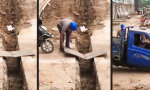 Auf der falschen Seite der Baustelle geparkt