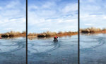 Spaß auf zugefrorenem See