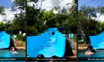 Lustiges Video : Wasserrutsche für Hartgesottene